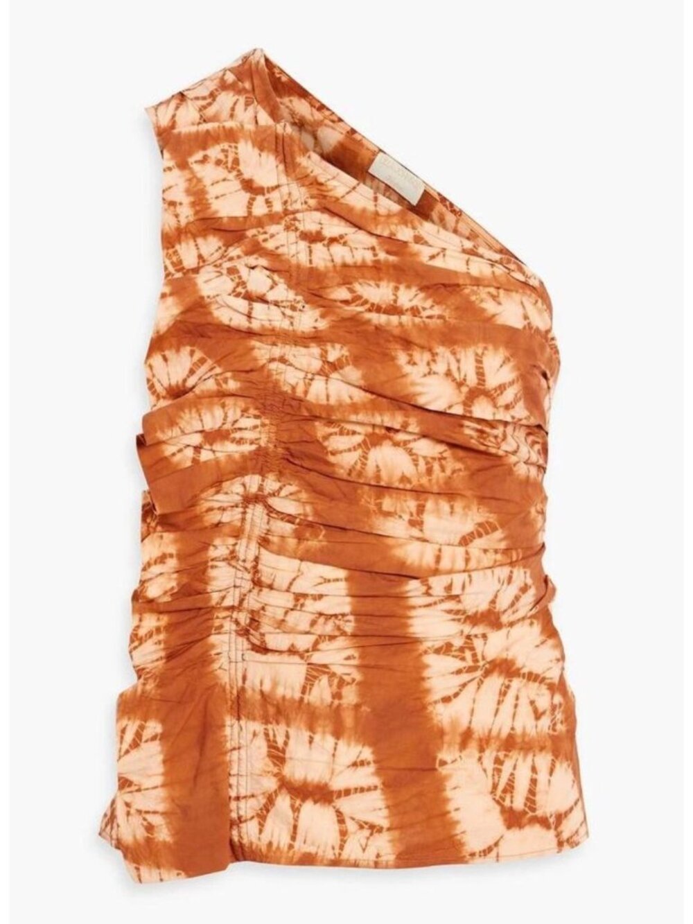 Ulla Johnson Women’s Senta One-Shoulder Ruffled Tie-Dyed Cotton Top Size 2